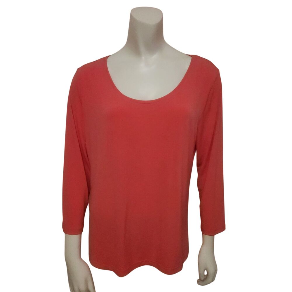 COVINGTON Coral 3/4 Sleeve Stretch Jersey Top Womens Size Large